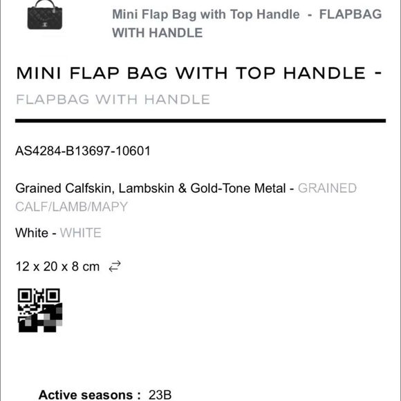 Chanel Mini Flap Bag with top handle GHW Caviar 23B Microchip - Picture 11 of 11